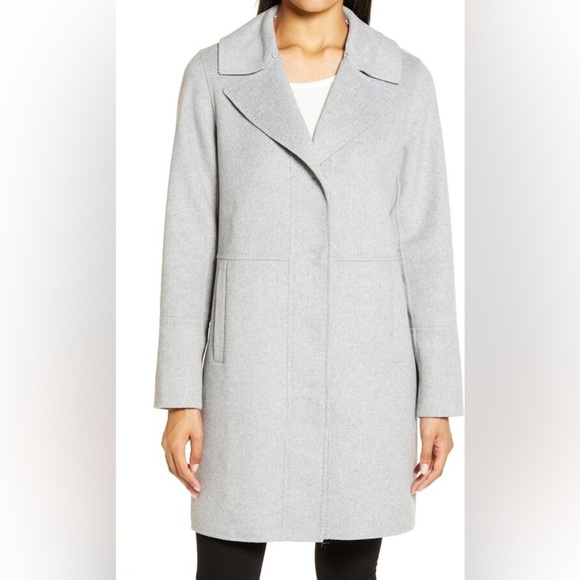 Kenneth Cole New York Wool Blend Coat With Removable Faux Fur Collar - Picture 4 of 9